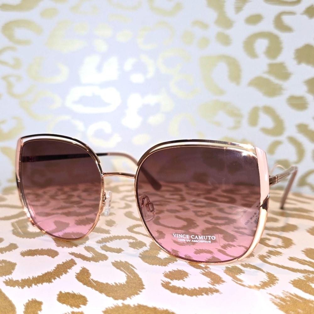 Vince Camuto Rose Gold and Blush Pink Gradient Lens Sunglasses - Picture 6 of 12